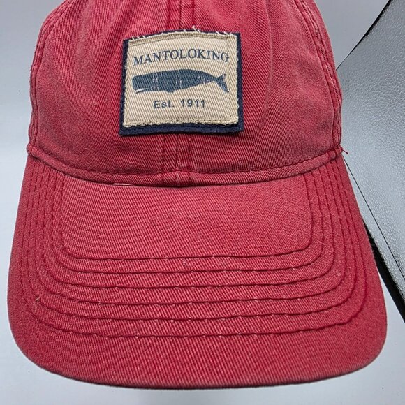 Legacy 92 Mantoloking Adjustable Red Baseball Cap Embroidered Whale Logo Hat - Picture 9 of 9